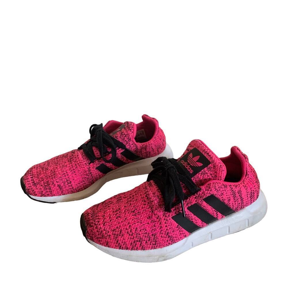 Adidas Swift Run J Sneakers Pink Black Women's Size 6 Girl's Size 4 - Picture 6 of 10